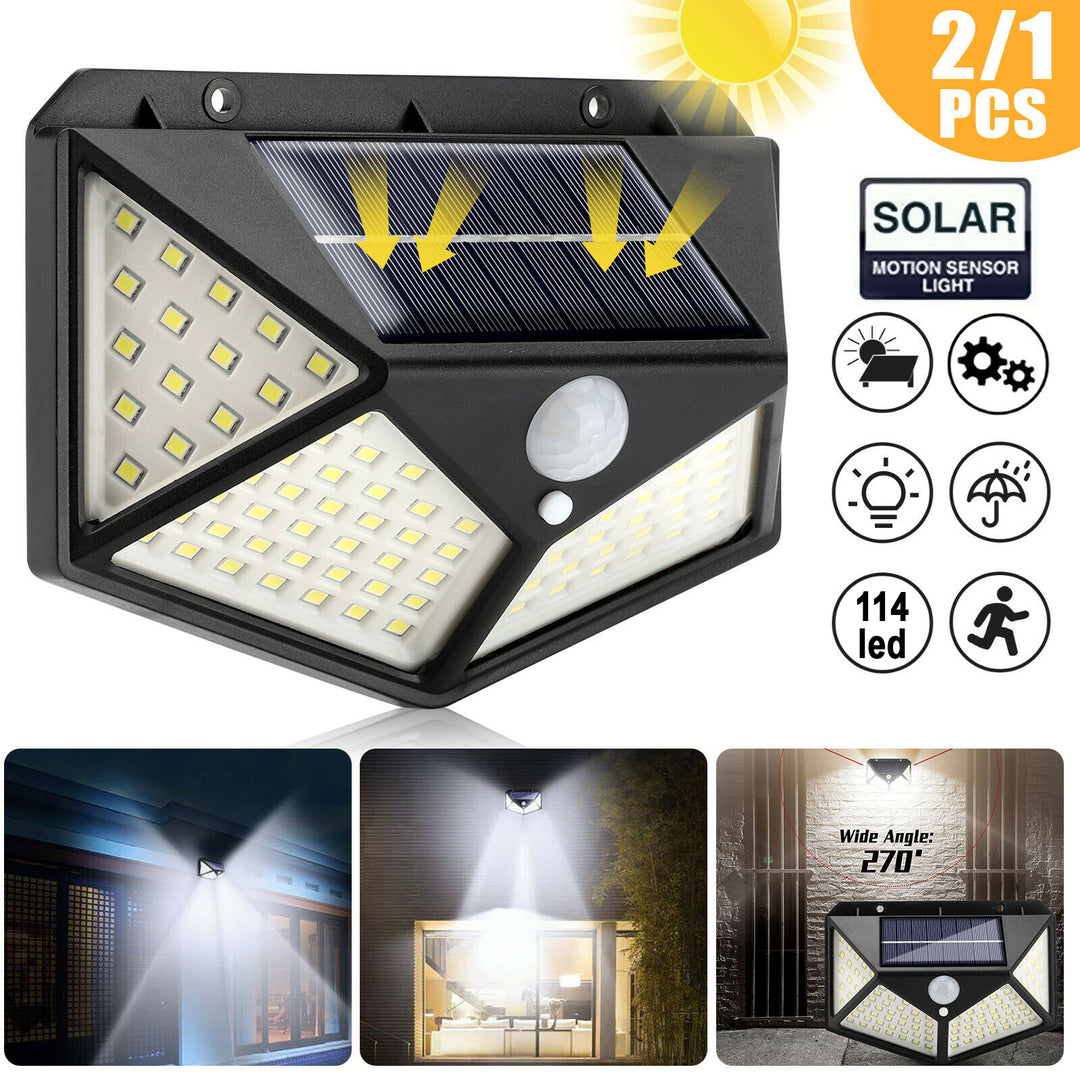 2 Focos Solares de 114 Led con Sensor De Movimiento - Ilumina tu Casa