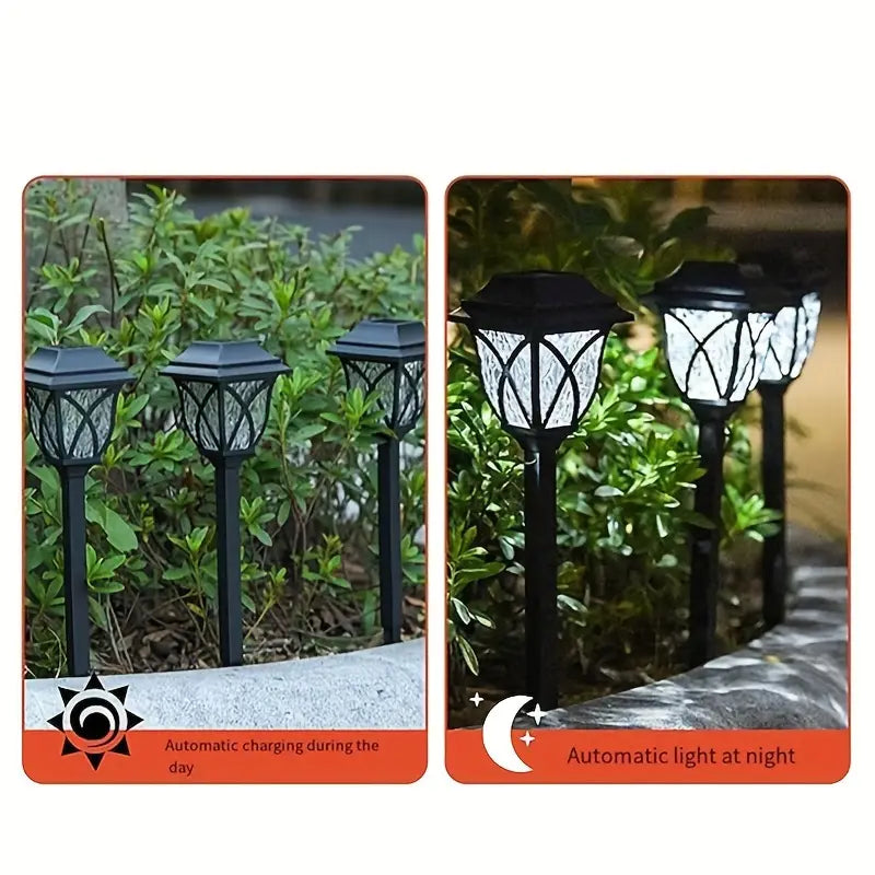 Set de 6 Estacas Solares Farol Estilo Ingles