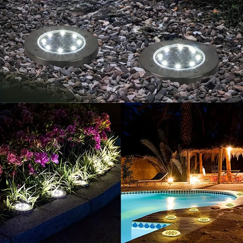 Ilumina Tu Jardín y Transforma Tus Noches en Momentos Mágicos 🌟 4 Estacas 8 Led ☀️