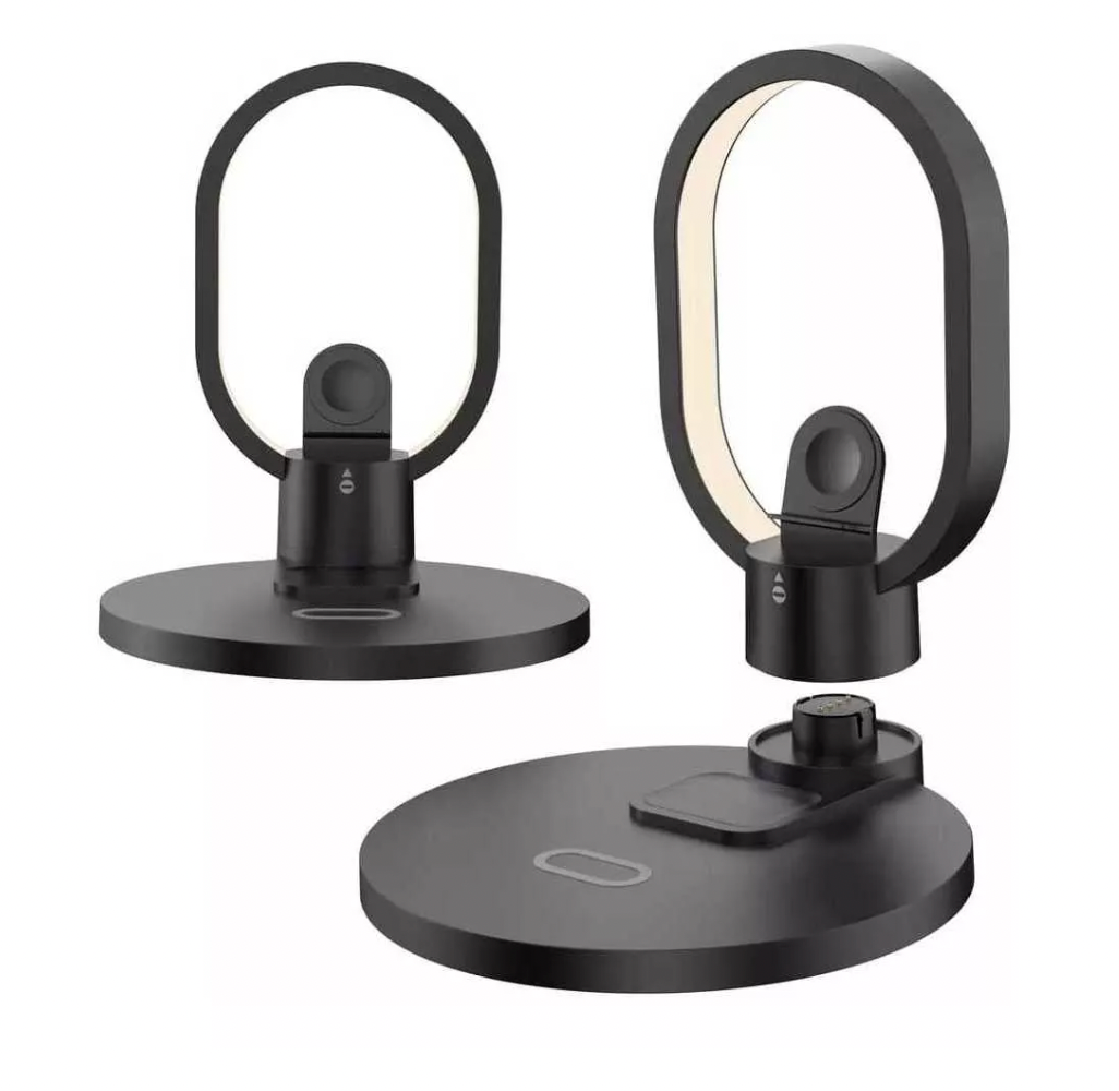 Base Carga Rápida Inalámbrica 4 En 1 iPhone Y Android Con Lampara - Ilumina tu Casa