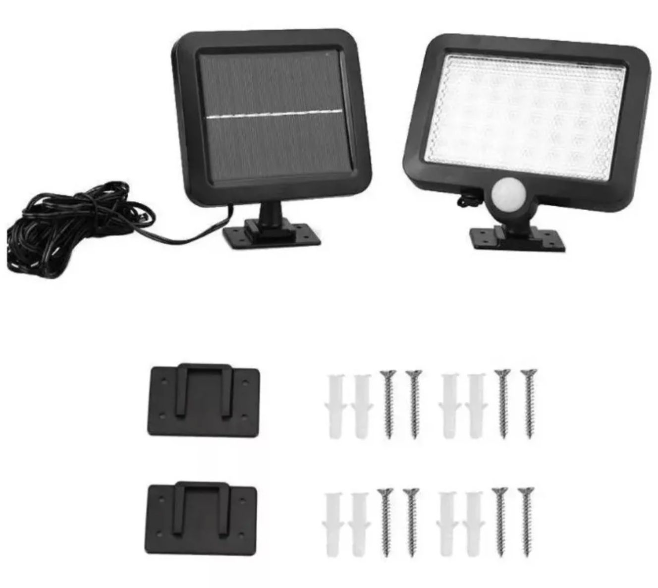 2 X Foco Led Solar Con Panel + Sensor De Movimiento 56 Led - Ilumina tu Casa