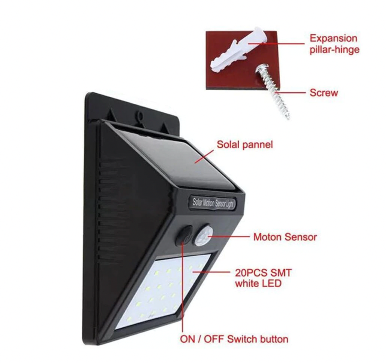 4 Focos Solares De 20 Led Con Sensor Movimiento Exterior Led - Ilumina tu Casa