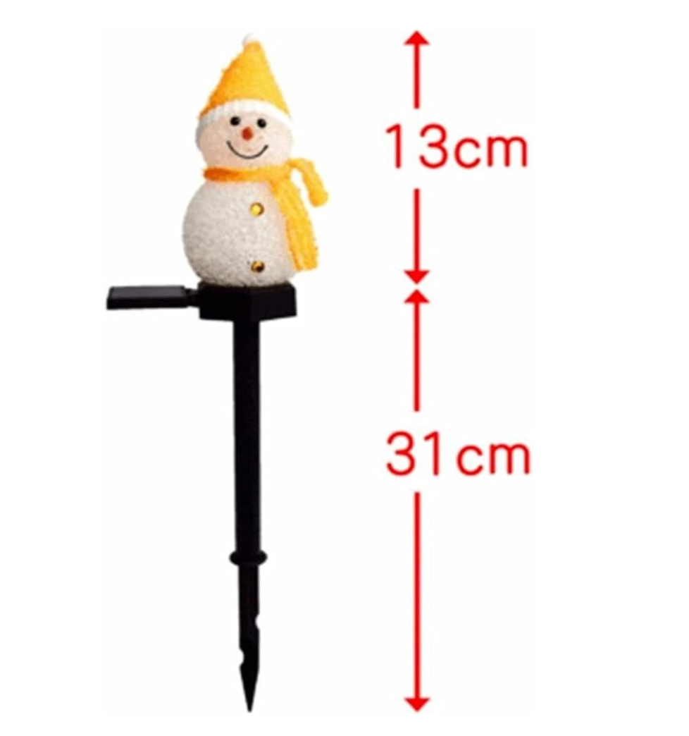 Estaca Solas En Forma De Muñeco De Nieve Luz Cálida Navidad