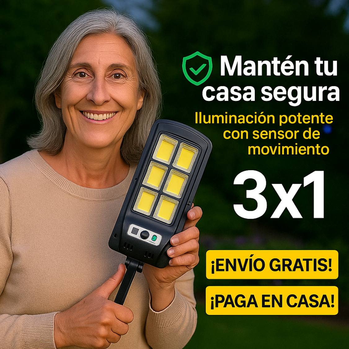 ¡Pack 3x1! 🔥 3 Focos Solares LED con Sensor de Movimiento – Ahorra Luz y Protege Tu Casa