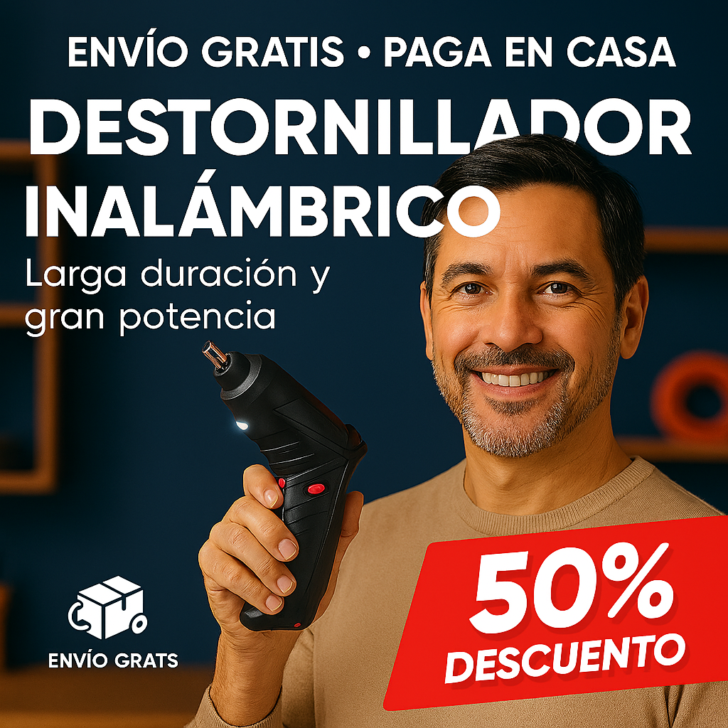 Destornillador Inalámbrico de Alta Potencia – ¡Repara Fácil y Sin Cables con 46 Piezas Incluidas! 🧰