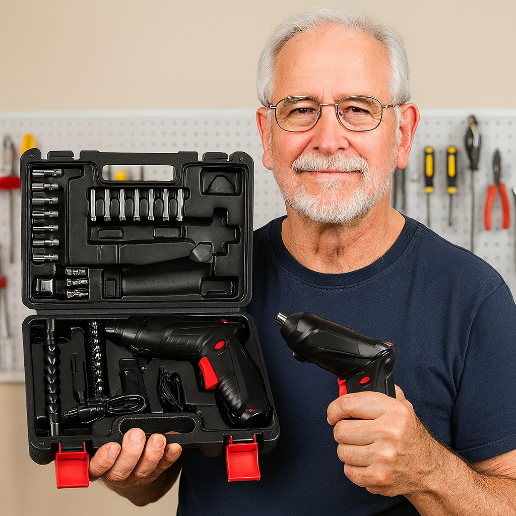 Destornillador Inalámbrico de Alta Potencia – ¡Repara Fácil y Sin Cables con 46 Piezas Incluidas! 🧰