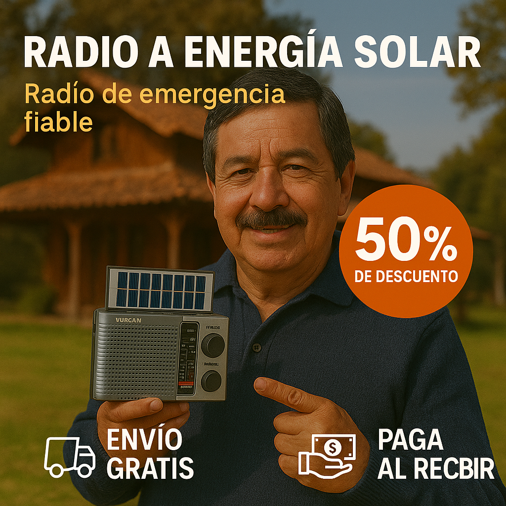 Radio Solar Portátil Recargable con Linterna 🔋☀️ — ¡Energía y compañía en cualquier lugar!