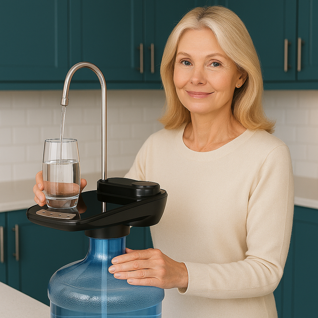 Dispensador Eléctrico con Base – ¡Sirve agua fácil, sin cargar, sin derrames y sin dolor!