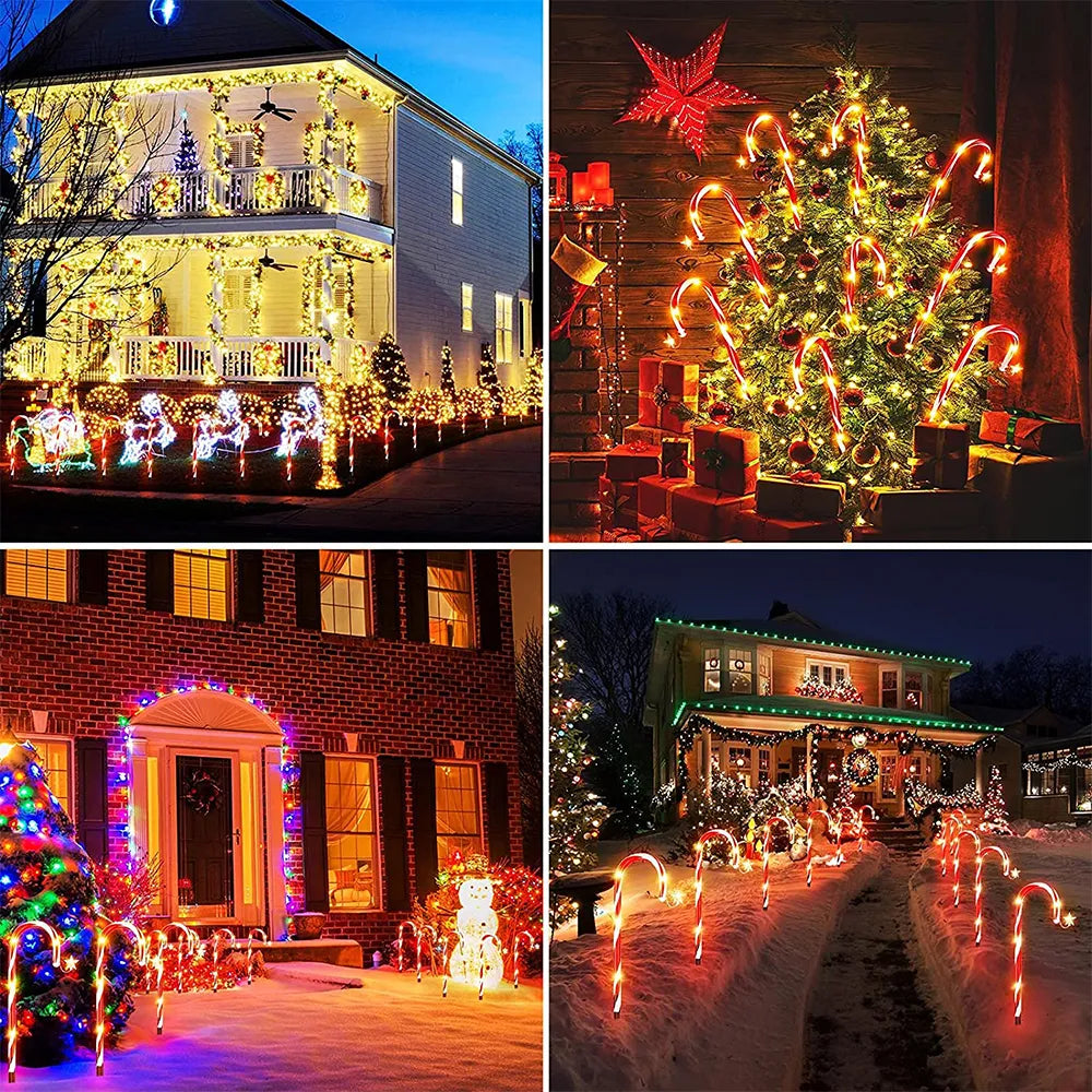 6 BASTONES DE NAVIDAD SOLAR + Envio Gratis 🎁 Paga en Casa 🏠