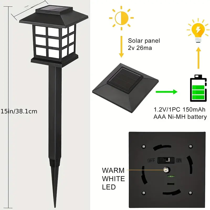 4 Estacas Solar en modelo de Casa Para Patio Jardín Exterior