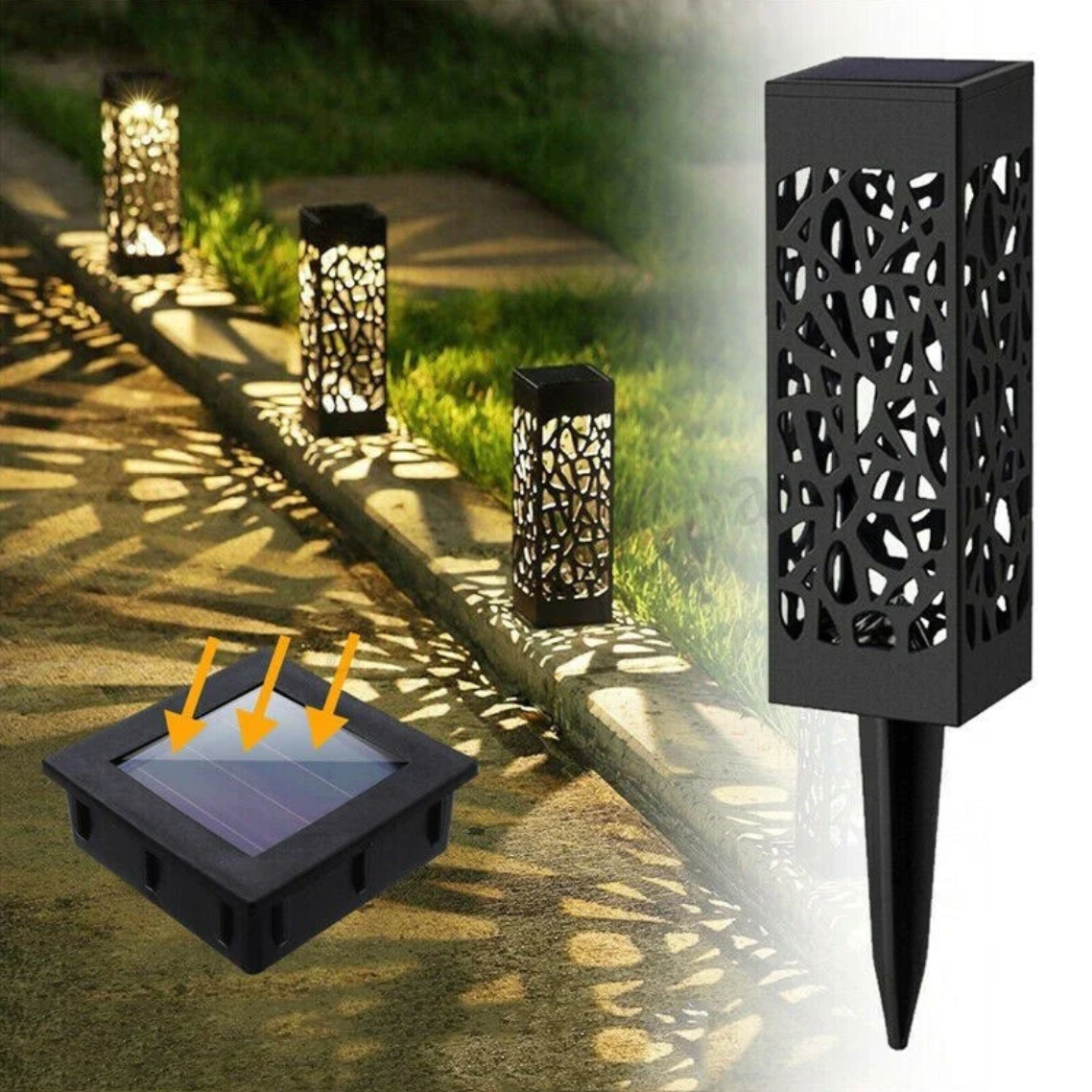 6 ESTACAS SOLARES LED EN DISEÑO PROYECTOR - Ilumina tu Casa