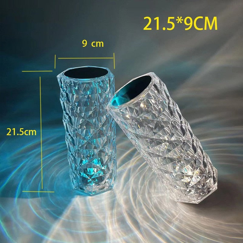 Lampara de mesa Led de cristal de Luz Rosa Proyector Romántico - Ilumina tu Casa