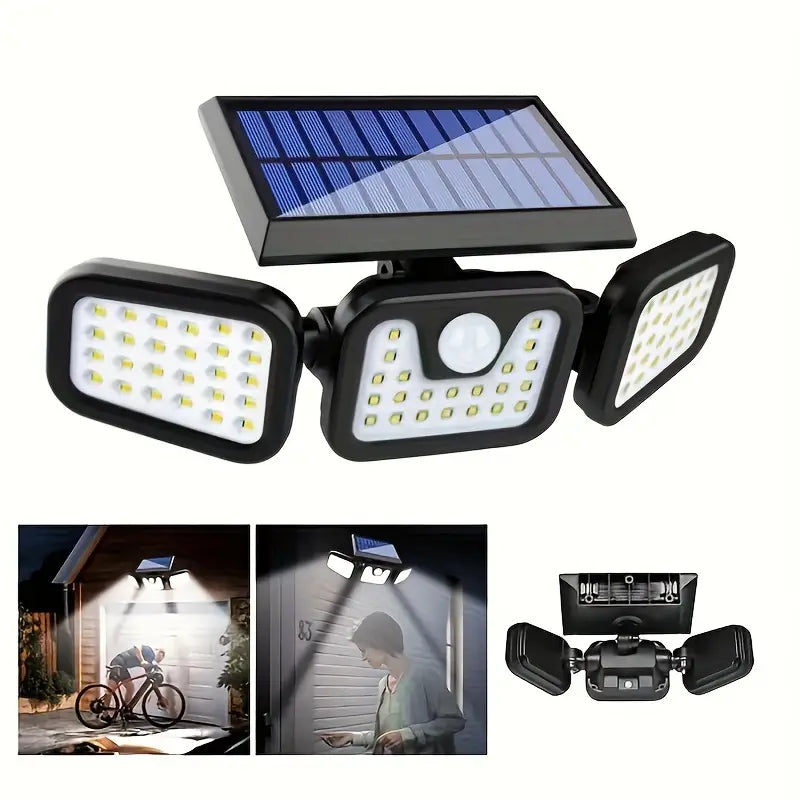 ILUMINA Y PROTEGE TU HOGAR AHORA 💡🔥 LAMPARA TRIPLE LED SOLAR