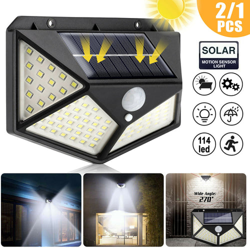 2 Focos Solares de 114 Led con Sensor De Movimiento - Ilumina tu Casa