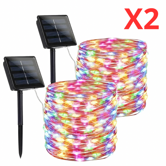 2 GUIRNALDAS DE 20 METROS CADA UNA - LUCES HADA ALAMBRE MULTICOLOR ✨ ENVÍO GRATIS Y PAGA EN CASA 🎁