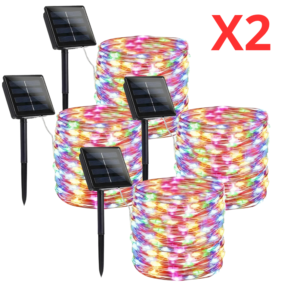 2 GUIRNALDAS DE 20 METROS CADA UNA - LUCES HADA ALAMBRE MULTICOLOR ✨ ENVÍO GRATIS Y PAGA EN CASA 🎁