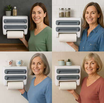 ¡Adiós al desorden! 🧻 Organiza tu cocina en minutos con nuestro Dispensador 4 en 1 🔥
