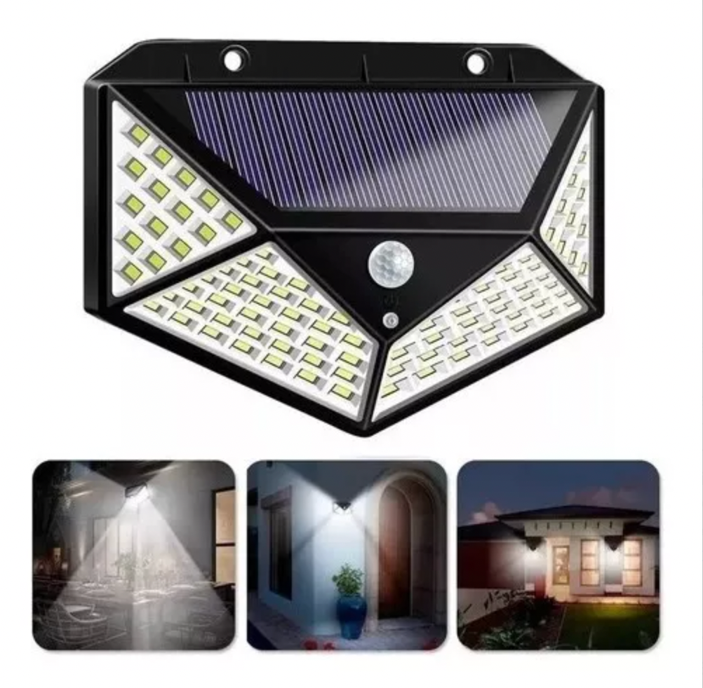 X 5 Focos Lámpara Solar Led Exterior Sensor De Movimiento de 100 Led - Ilumina tu Casa