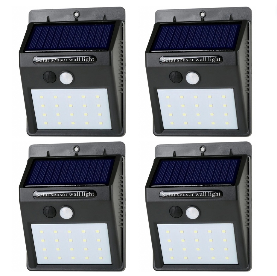 4 Focos Solares De 20 Led Con Sensor Movimiento Exterior Led - Ilumina tu Casa