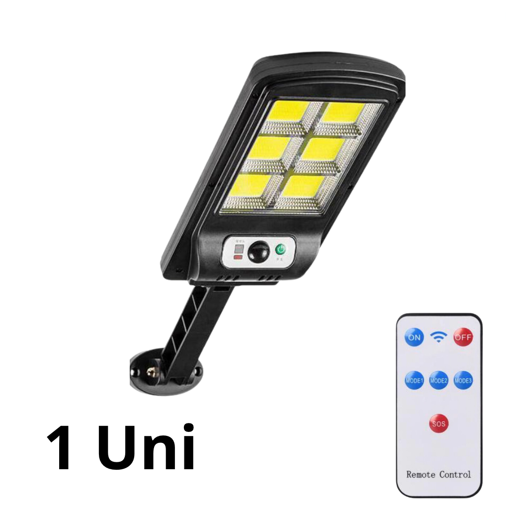 Foco Solar de 120 Led con Sensor de Movimiento y Control