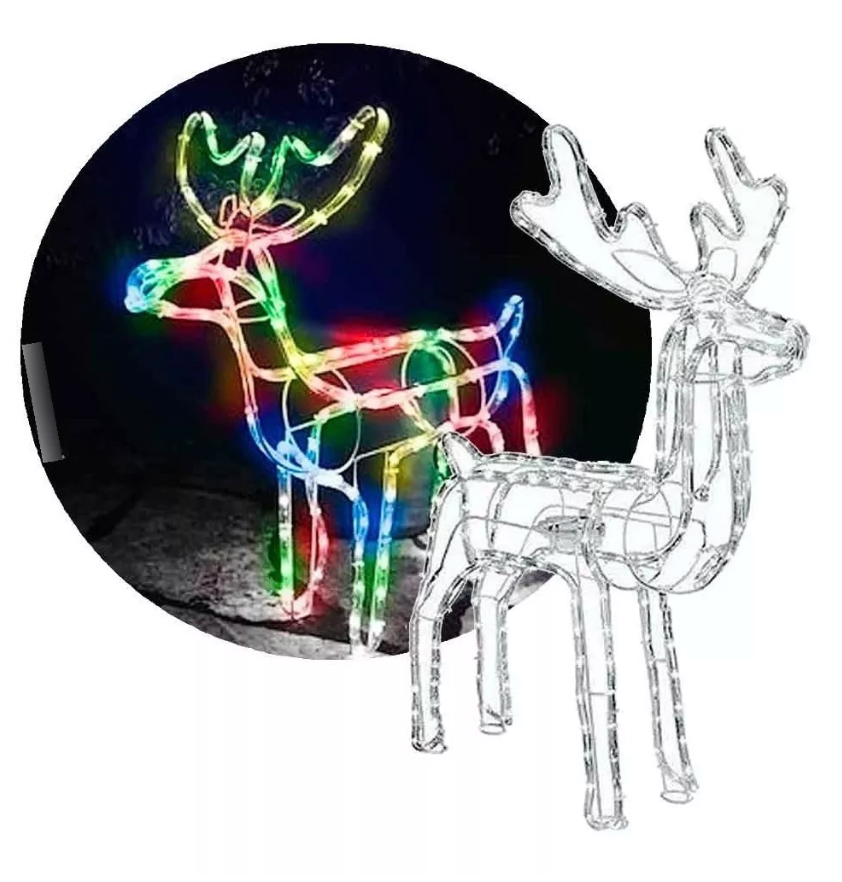 Reno Navideño Solar Decorativo Cálida/Multicolor IP65