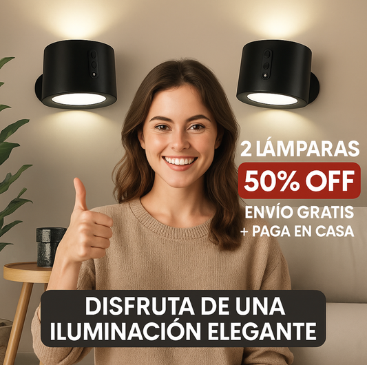 💡 ¡Llévate 2 lámparas sin cables ni enchufes! Instálalas donde quieras y dirige la luz a tu gusto ⚡ 🔥 50% OFF + Envío GRATIS y Paga en Casa 🚚