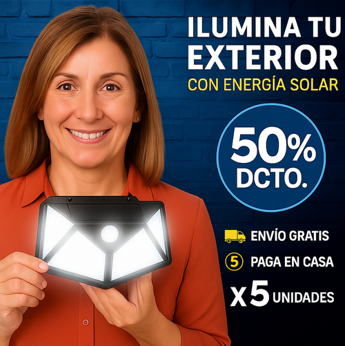 Pack x5 Lámparas Solares LED con Sensor – ¡Ilumina tu hogar sin pagar luz y siéntete 100% seguro! 🌞💡🔒