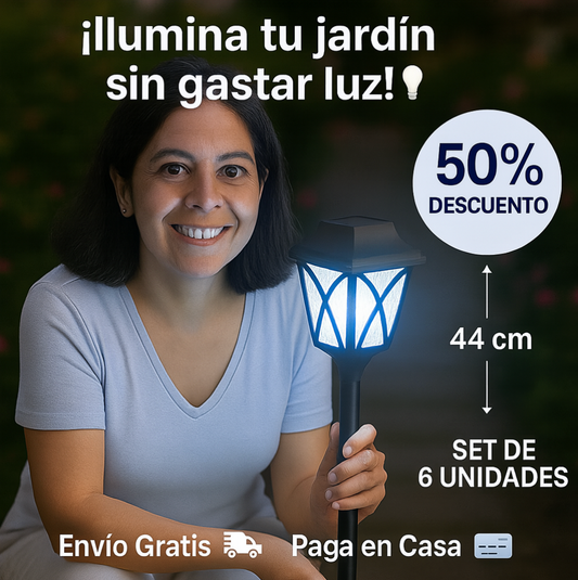 Faroles Solares Estilo Inglés (Set x6) – Ilumina sin cables, sin cuentas y con puro estilo