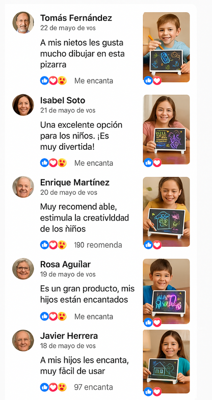 Pizarra LCD Mágica - Dibuja, escribe y aprende sin gastar papel ni ensuciar tu hogar ✨