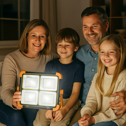 Lámpara Reflector Solar LED Portátil y Power Bank para tus Emergencias ⚡🚨
