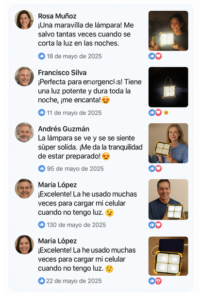 Lámpara Reflector Solar LED Portátil y Power Bank para tus Emergencias ⚡🚨