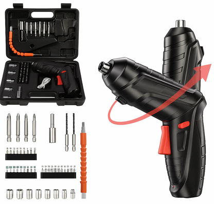 Destornillador Inalámbrico de Alta Potencia – ¡Repara Fácil y Sin Cables con 46 Piezas Incluidas! 🧰