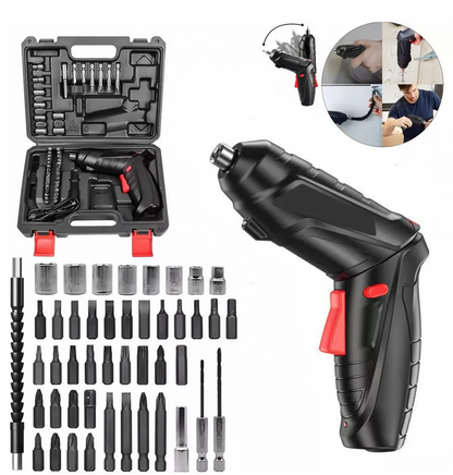 Destornillador Inalámbrico de Alta Potencia – ¡Repara Fácil y Sin Cables con 46 Piezas Incluidas! 🧰