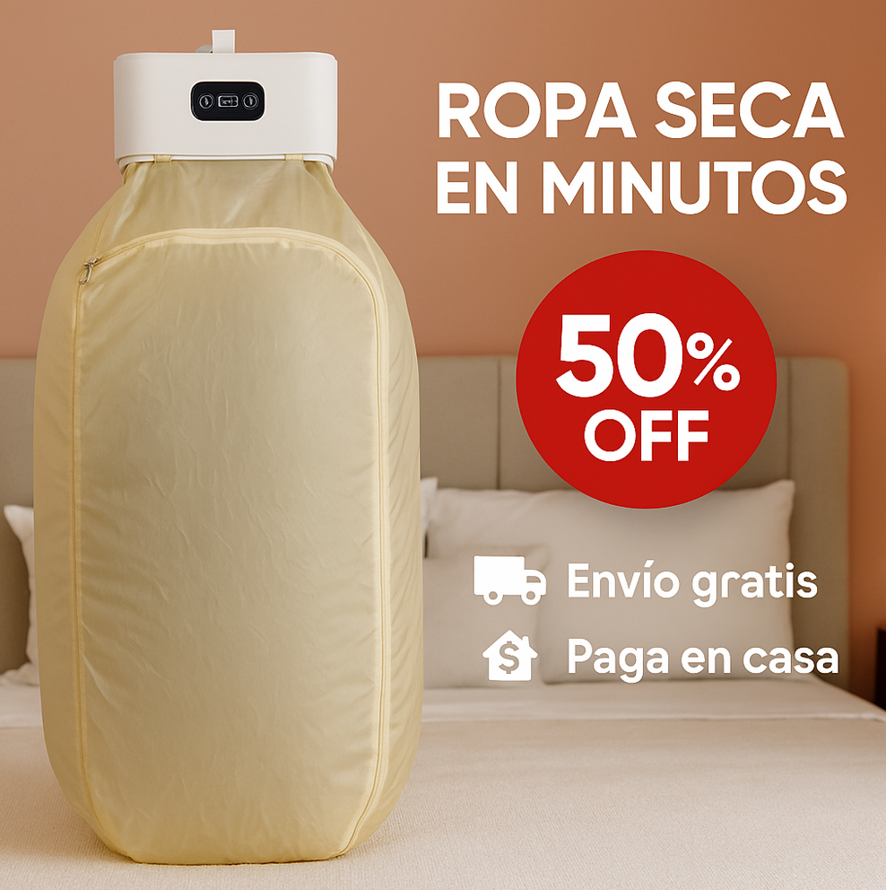 Secadora de Ropa Portátil 💨 ¡Ropa seca sin sol, sin arrugas y en minutos! 👚