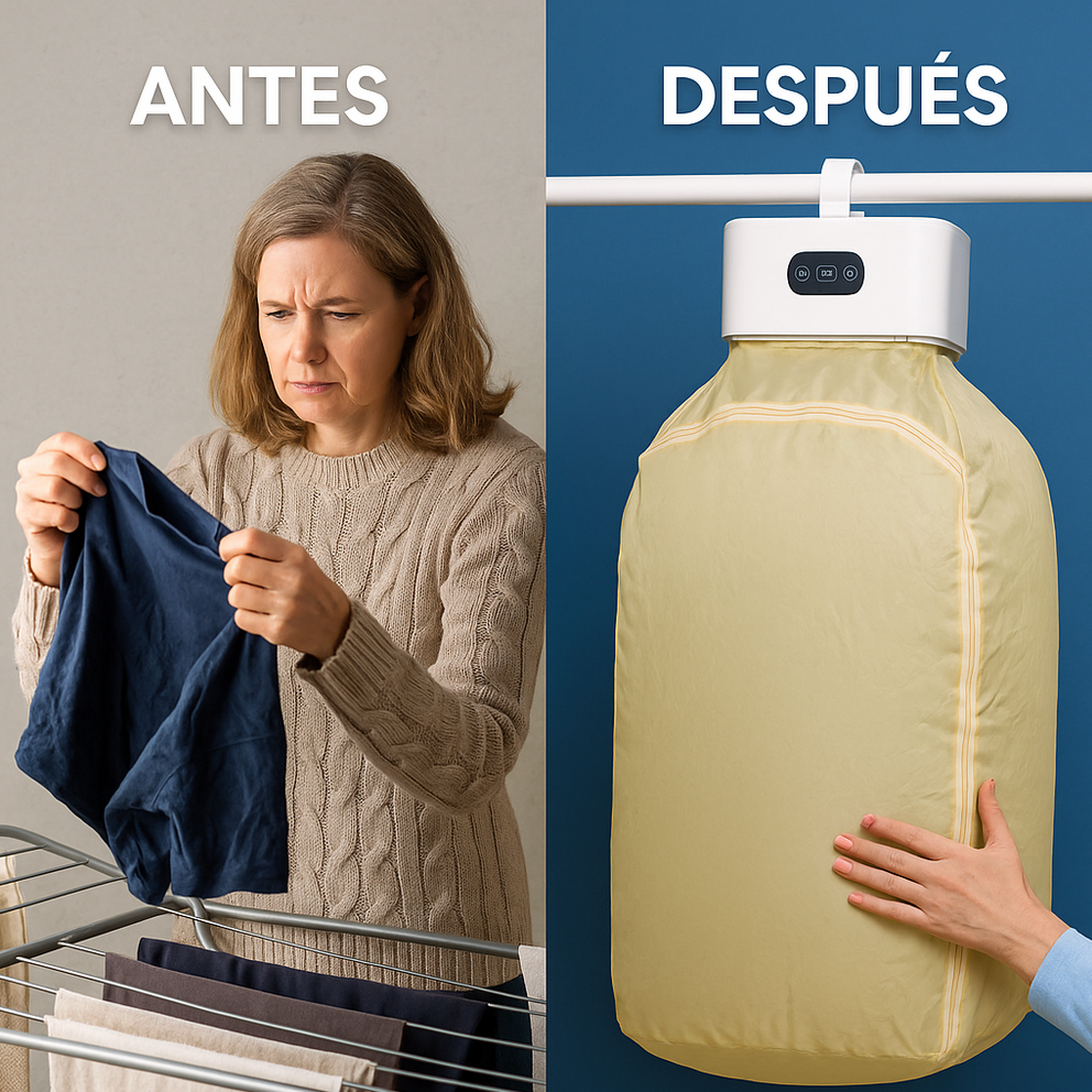 Secadora de Ropa Portátil 💨 ¡Ropa seca sin sol, sin arrugas y en minutos! 👚