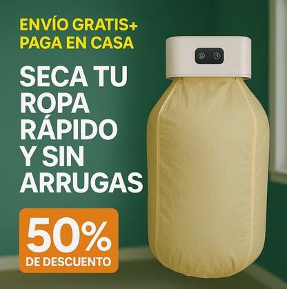 Secadora de Ropa Portátil 💨 ¡Ropa seca sin sol, sin arrugas y en minutos! 👚