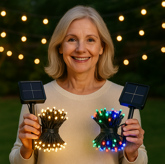 4 guirnaldas solares de 10 metros cada una para iluminar gratis tu hogar 🌙☀️