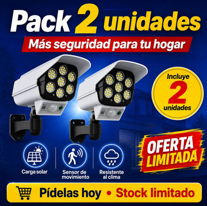 AlertaSolar™ — Ahuyenta Intrusos con Luz Potente y Apariencia de Cámara Real 🚨