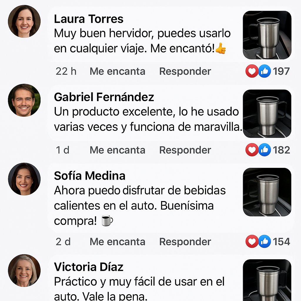 Calentador Eléctrico para Auto 🚗🔥 Prepara café, té, mate o agua caliente en cualquier lugar
