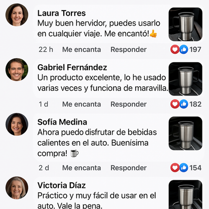 Calentador Eléctrico para Auto 🚗🔥 Prepara café, té, mate o agua caliente en cualquier lugar