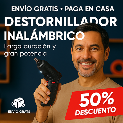 Destornillador Inalámbrico de Alta Potencia – ¡Repara Fácil y Sin Cables con 46 Piezas Incluidas! 🧰