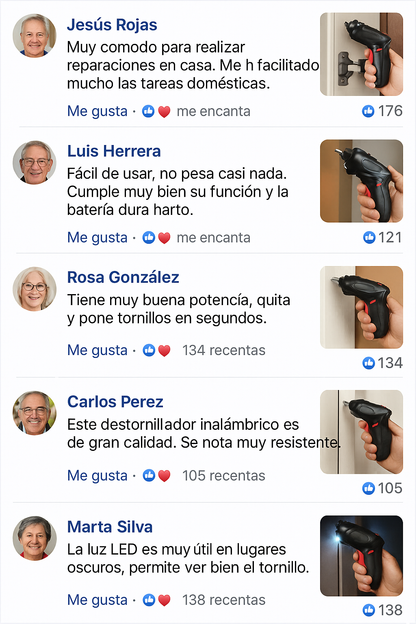 Destornillador Inalámbrico de Alta Potencia – ¡Repara Fácil y Sin Cables con 46 Piezas Incluidas! 🧰