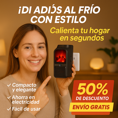 🔥 ¡Di adiós al frío con estilo! Calienta tu hogar en segundos con el calefactor portátil de pared con diseño de chimenea 🏠❄️