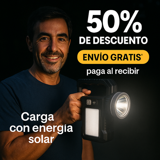 Lámpara Portátil Recargable con Energía Solar 🔦: Luz potente siempre a tu alcance