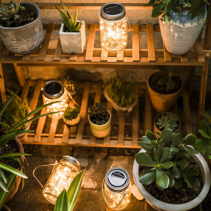 3 JARRA LED SOLAR COLGANTE RESISTENTE AL AGUA - Ilumina tu Casa