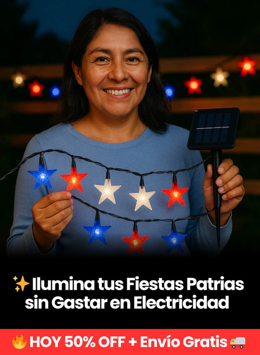 2 Guirnaldas Solares Fiestas Patrias 10 metros c/u