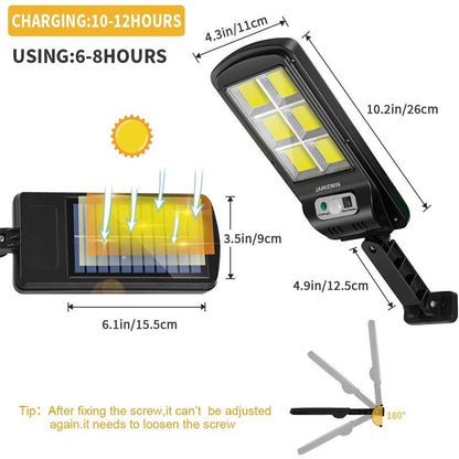 Foco Solar de 120 Led con Sensor de Movimiento y Control