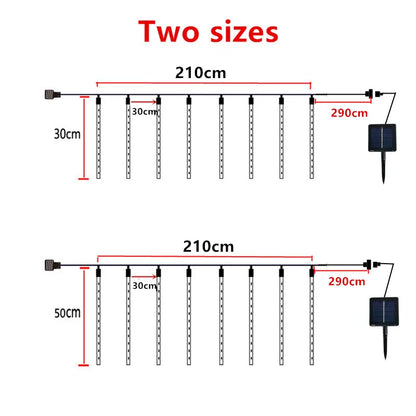 Guirnalda Lluvia De Meteoritos Solares Decorativas 8 tubos