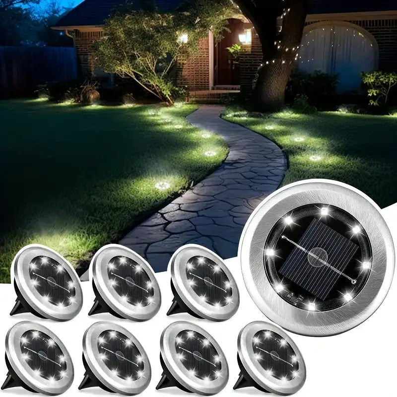 Ilumina Tu Jardín y Transforma Tus Noches en Momentos Mágicos 🌟 4 Estacas 8 Led ☀️