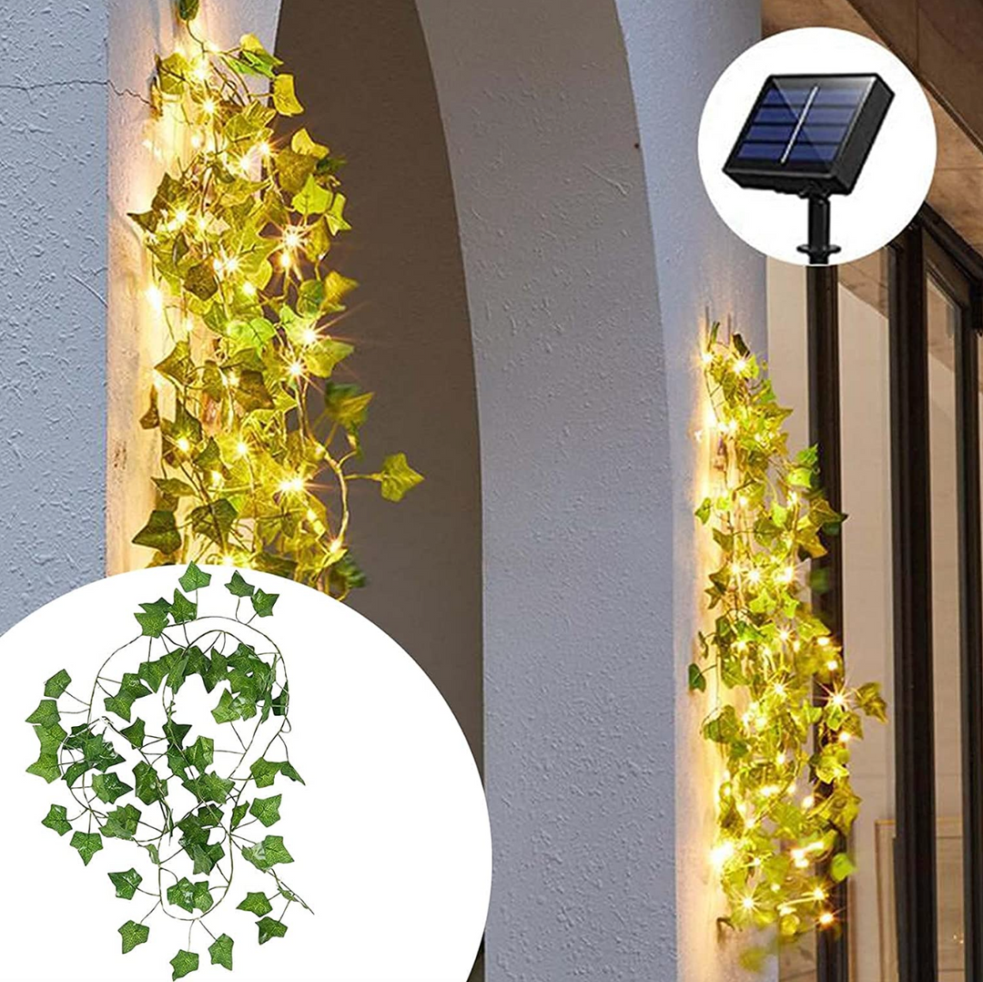 Luces led solares en hojas 5 metros - Ilumina tu Casa